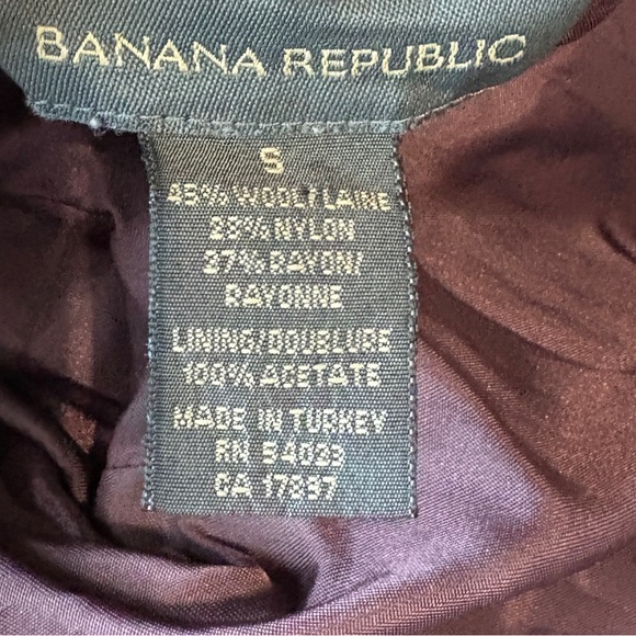 Banana Repulic Plum Purple Wool Nylon Rayon Long Duster Coat Size Small - Picture 6 of 7